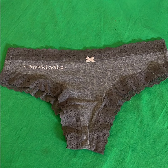 Aerie Charcoal Lace Trim Kids Underwear, new no tag - Picture 1 of 8